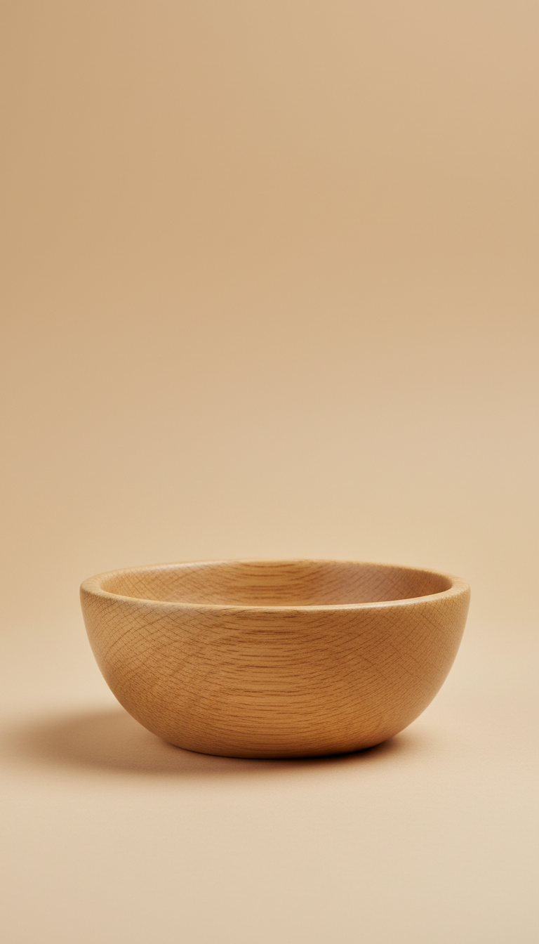 Light Oak Wood Bowl