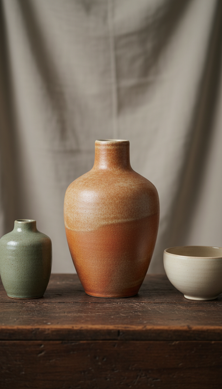 Ceramic Vase with Fired Earth Glaze
