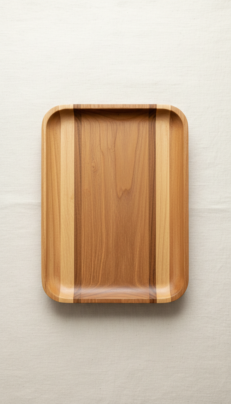Handcrafted Wooden Tray in Walnut Finish