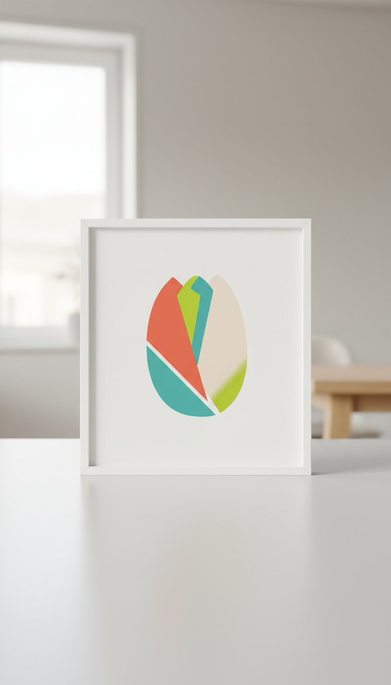 Modern wall art in fresh pistachio